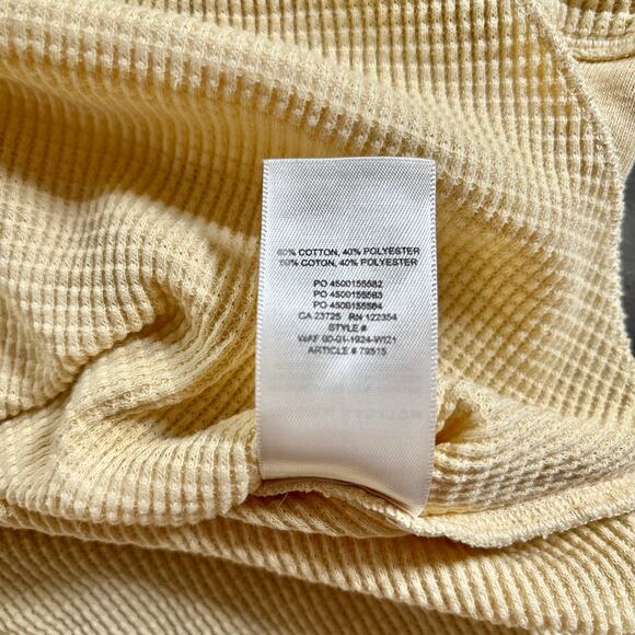 Aritzia Thermal Waffle Knit Cowl Neck Sweater Soft Butter Yellow Medium - Picture 8 of 8